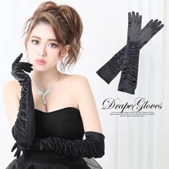 KIMHĒKIM 黒 サテン風 ロンググローブ リボン付き KIMHĒKIM 黒 サテン風 ロンググローブ リボン付き レディース