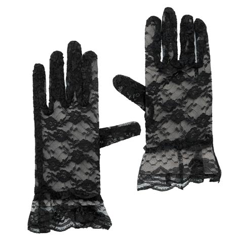 フリルフラワーレースグローブ(ブラック-グローブ)