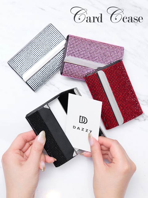 9/9再入荷!シャイニーストーンマグネット式デザイン名刺入れ