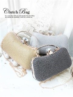 [3way]全面ストーンクラッチバッグ