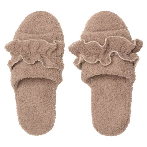 マイクロファイバーメロウフリルルームシューズ(モカ-フリー)