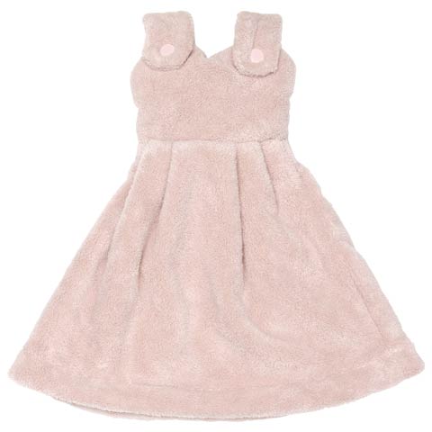 ハンガー付きふわふわドレスタオル(ピンク-タオル)