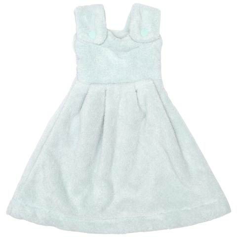 ハンガー付きふわふわドレスタオル(ブルー-タオル)