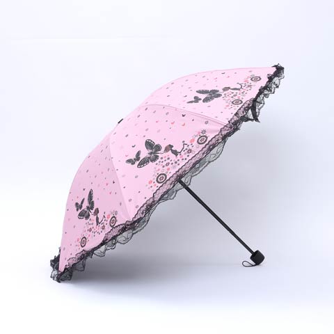 日傘 折りたたみ 遮光 uvカット おしゃれ 折りたたみ傘 軽量 晴雨兼用 日傘 レディース ひんやり傘(PNK-フリーサイズ)
