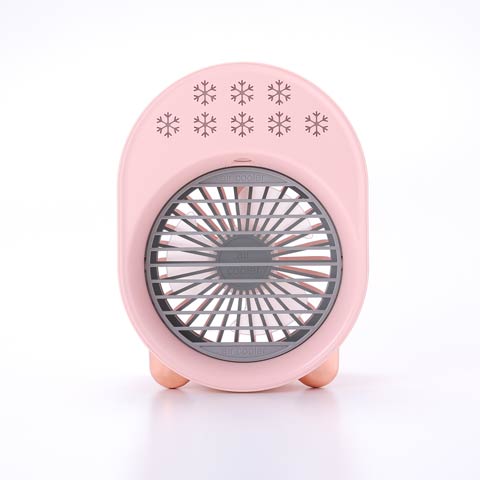 LEDライト付き小型卓上クーラー(ピンク-フリー)