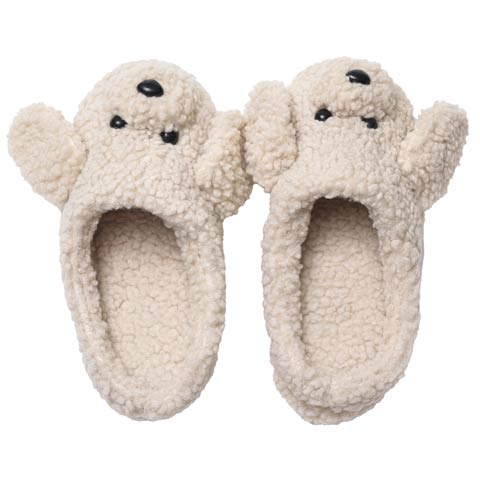 12/8新作!モコモコプードルルームシューズ(アイボリー-フリー)