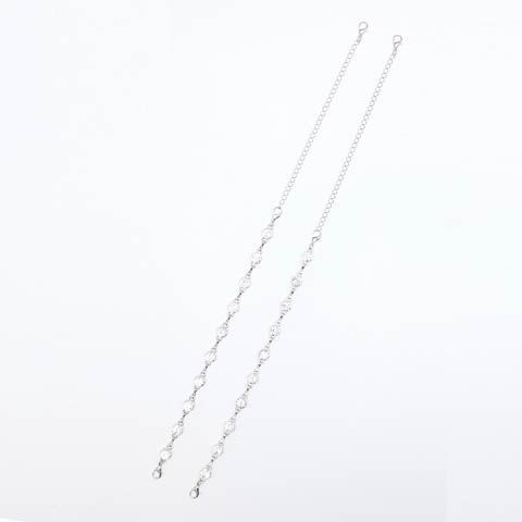 シルバーラインストーンドレスショルダーストラップ(シルバー-フリーサイズ)