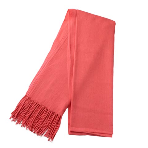 シンプルカラー大判ストール*(サーモンピンク)