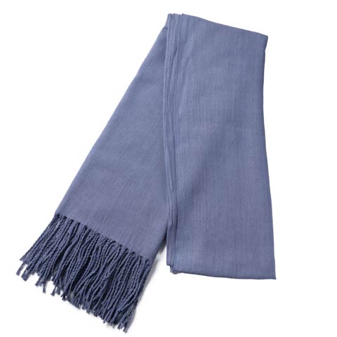 シンプルカラー大判ストール*(ブルー)
