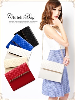 [2way]キルティングクラッチバッグ