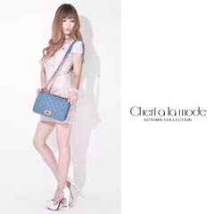 [dazzyオリジナル][Cheri a la mode]デニムキルティングチェーンバッグ