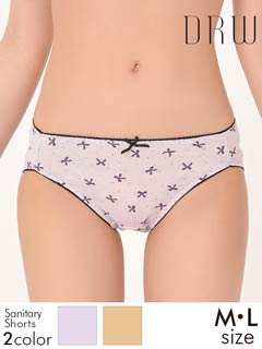リボン柄カジュアルサニタリーショーツ単品