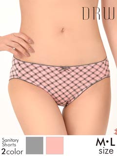 チェック柄カジュアルサニタリーショーツ単品
