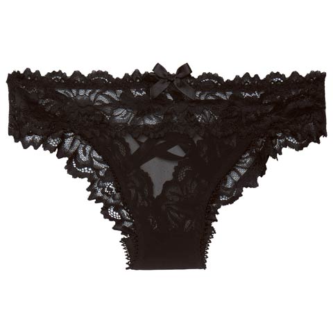 12/8新作!バックオープンリボンレーシィショーツ単品(ブラック-フリー)