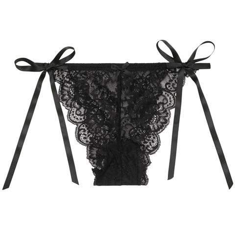 3/11新作!グラマラス総レースサイド紐フルバックショーツ単品(ブラック-フリー)