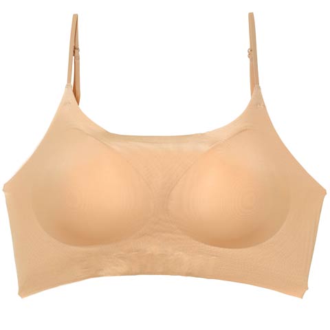 12/17新作!シンプルバックレスブラジャー単品(ベージュ-S)