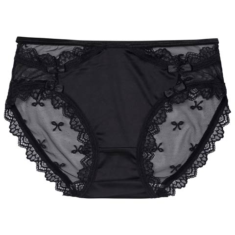 1/16新作!ヌーディーリボンバック透けショーツ単品(ブラック-M)