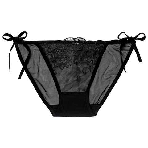 2/11新作!ブルーミングシアーサイド紐フルバックショーツ単品(ブラック-フリー)