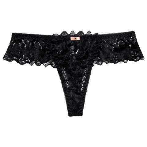 2/11新作!バックスピンドル総レースTバックショーツ単品(ブラック-フリー)