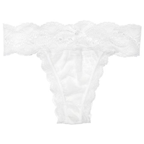 2/13新作!フロントホール総レースTバックショーツ単品(ホワイト-フリー)