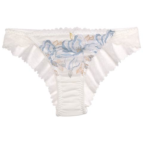 ドレッシーメロウエンブロイダリーハーフバックショーツ単品(オフホワイト-M)