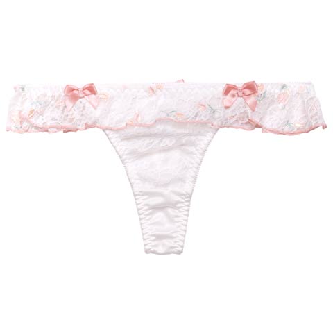 3/5新作!ラブリーホイップフリルTバックショーツ単品[おそろいショーツ](ホワイト-M)