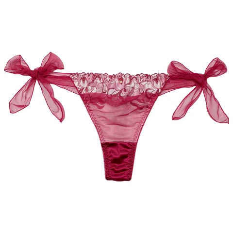 ブルーミングチュールサイドリボンTバックショーツ単品[おそろいショーツ](ローズピンク-M)
