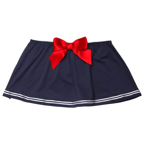 フリルリボンセーラー風スカート単品(オフホワイト-M)