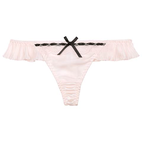 11/8再販!ラブリープリーツフリルTバックショーツ単品[おそろいショーツ](ピンク-M)