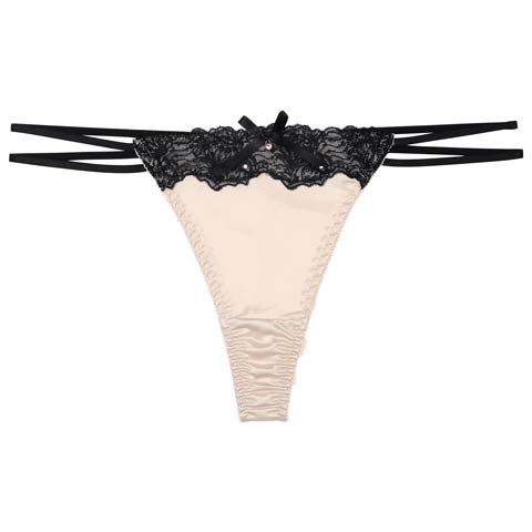 7/28新作!【Tバック】ラグジュアリーグロウサテンバック透けTバックショーツ単品[おそろいショーツ](シャンパンゴールド-M)