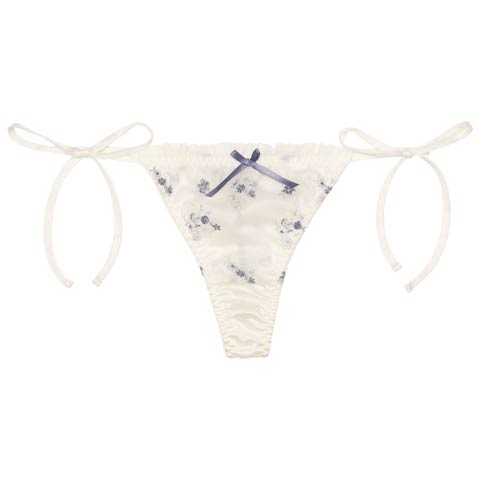 8/22新作!フローラルガーリーフリルサイド紐Tバックショーツ単品[おそろいショーツ](アイボリー-M)