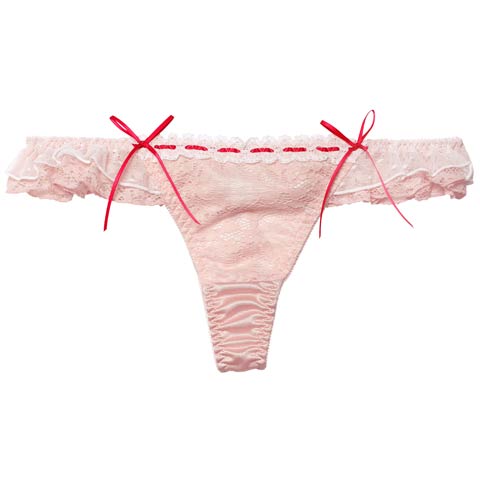 12/5新作!スウィートリボンビスチェTバックショーツ単品[おそろいショーツ](ピンク-M)