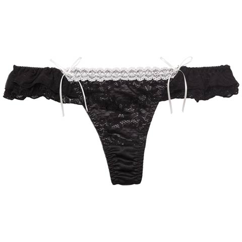 12/5新作!スウィートリボンビスチェTバックショーツ単品[おそろいショーツ](ブラック-M)