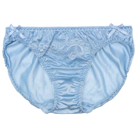 6/9新作!サイドリボンフルールレースフルバックショーツ単品(サックス-M)