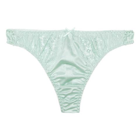 【Tバック】プレーンレースリボンTバックショーツ単品(ミント-M)