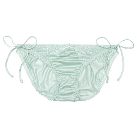 プレーンレースリボンサイド紐フルバックショーツ単品(ミント-M)