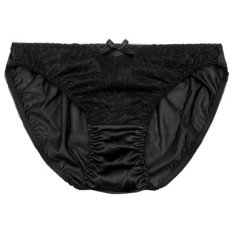 11/11再販!ナチュラルレースリボンサニタリーショーツ(ブラック-M)