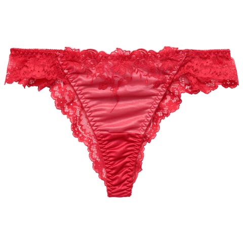 2/4新作!フェアリーフルールレーシィバック透けTバックショーツ[おそろいショーツ](レッド-M)