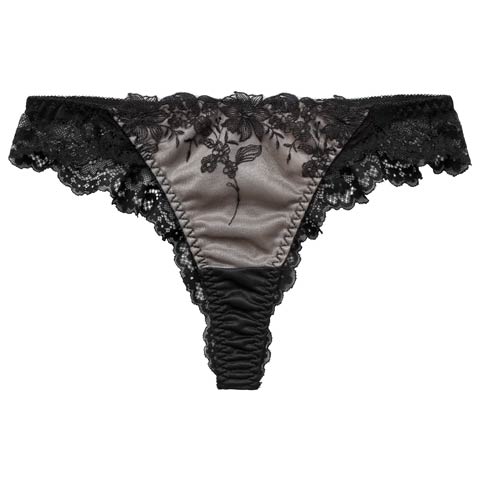 2/4新作!フェアリーフルールレーシィバック透けTバックショーツ[おそろいショーツ](ブラック-M)