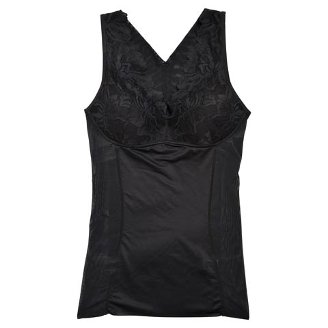 フラワーレース肩甲骨引き寄せシェイパー(ブラック-M)