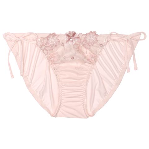 8/15新作!ブルーミングフリルチュールサイド紐フルバックショーツ単品[おそろいショーツ](ピンク-M)