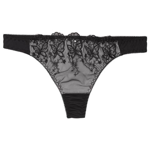 8/15新作!グリッターバタフライTバックショーツ単品(ブラック-M)