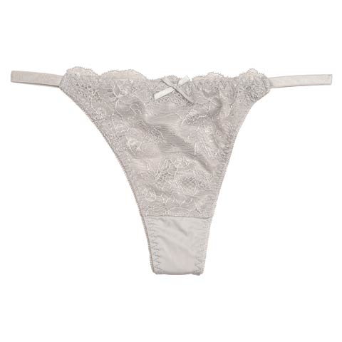 シンプルフェミニンレースTバックショーツ単品(グレー-M)