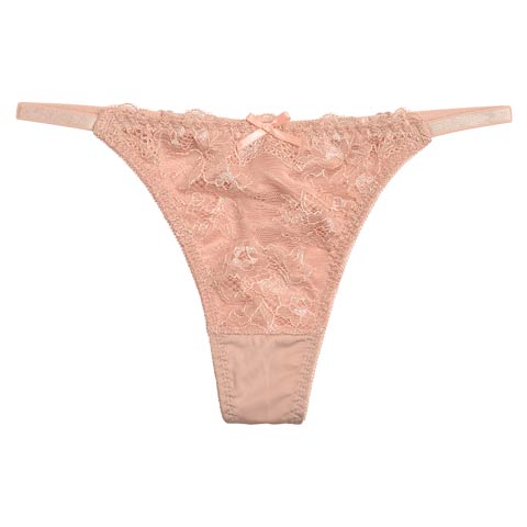 シンプルフェミニンレースTバックショーツ単品(ピンク-M)