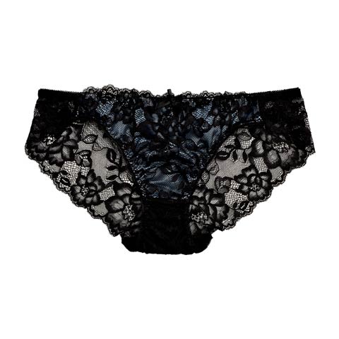 ラグジュアリーリボンレースバック透けフルバックショーツ単品[おそろいショーツ](ブルー-M)