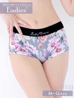 カラフルフラワープリントレディースボーイレッグショーツ単品