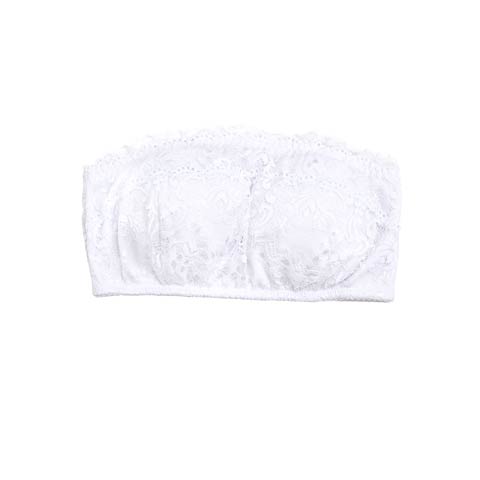 フラワーオールレースチューブブラジャー単品(ホワイト-M)