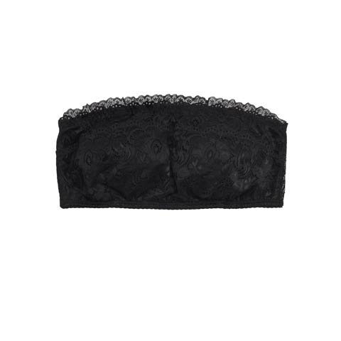 フラワーオールレースチューブブラジャー単品(ブラック-M)