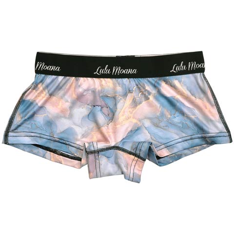 マーブルプリントボーイレッグショーツ単品(サックス-M)