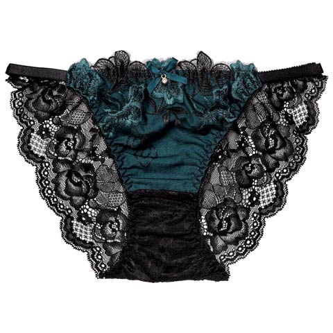 12/9再販!ダスティブルームエンブロイダリーバック透けフルバックショーツ単品[おそろいショーツ](グリーン-M)